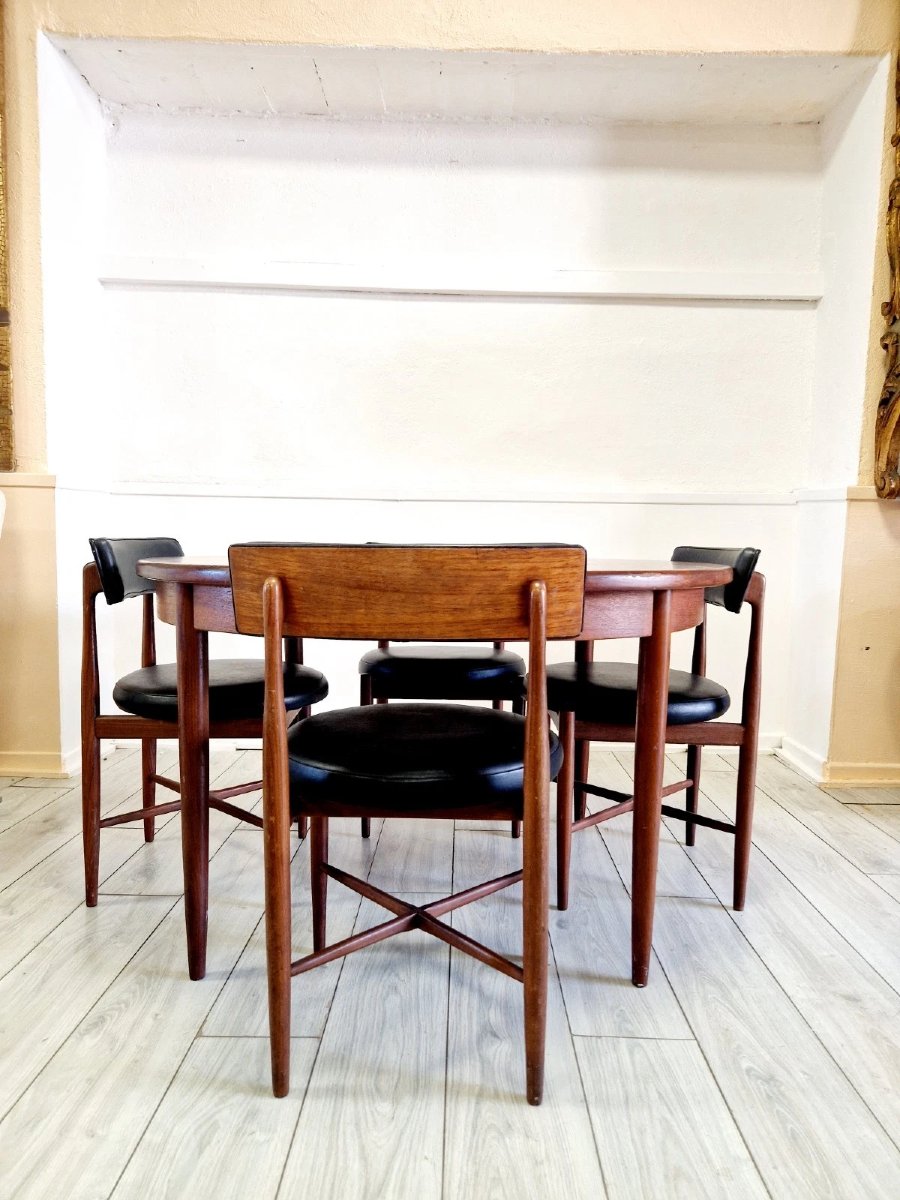 Table de salle à manger G-Plan style milieu du siècle et 4 chaises-photo-3