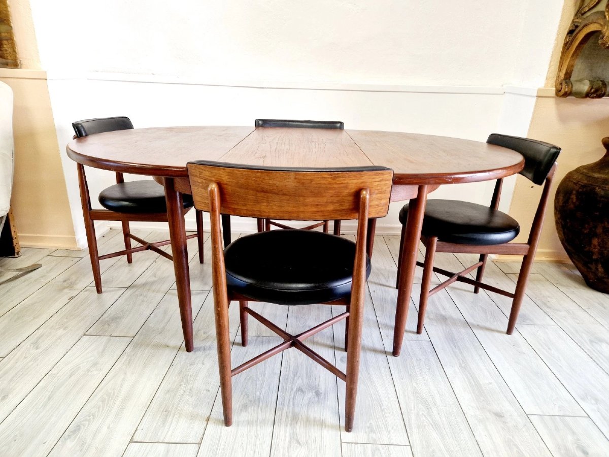 Table de salle à manger G-Plan style milieu du siècle et 4 chaises-photo-6