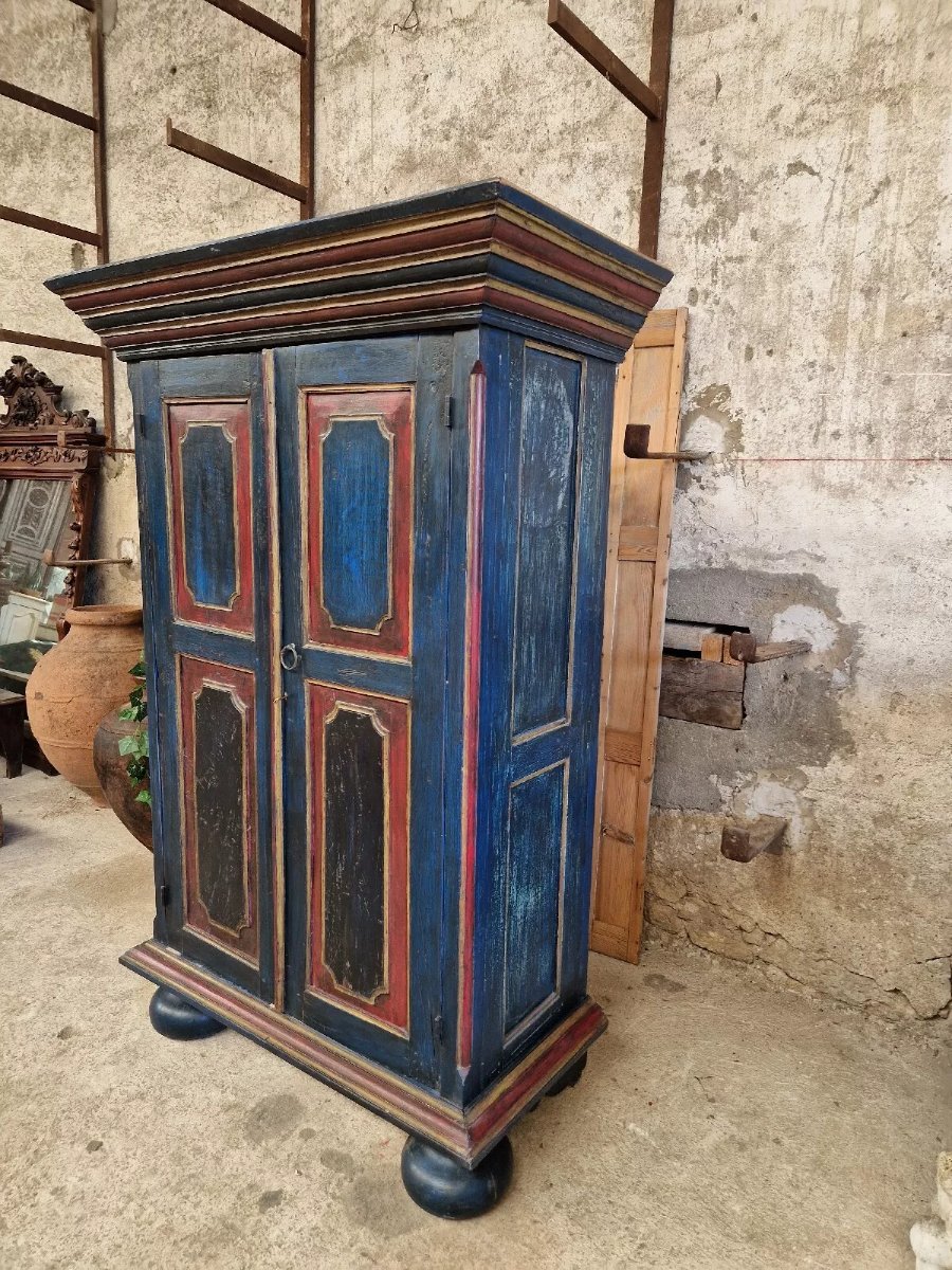 Antique Painted Bavarian Wardrobe-photo-5