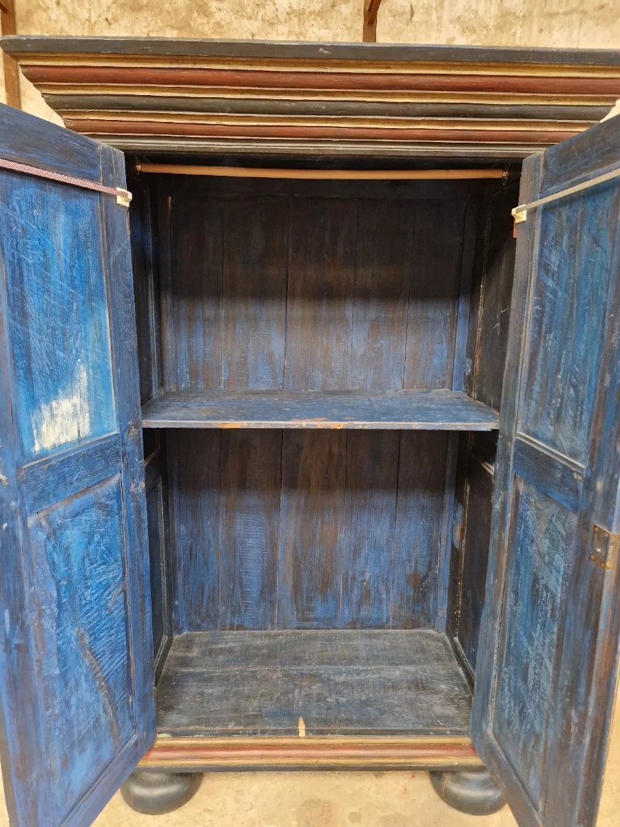 Antique Painted Bavarian Wardrobe-photo-7