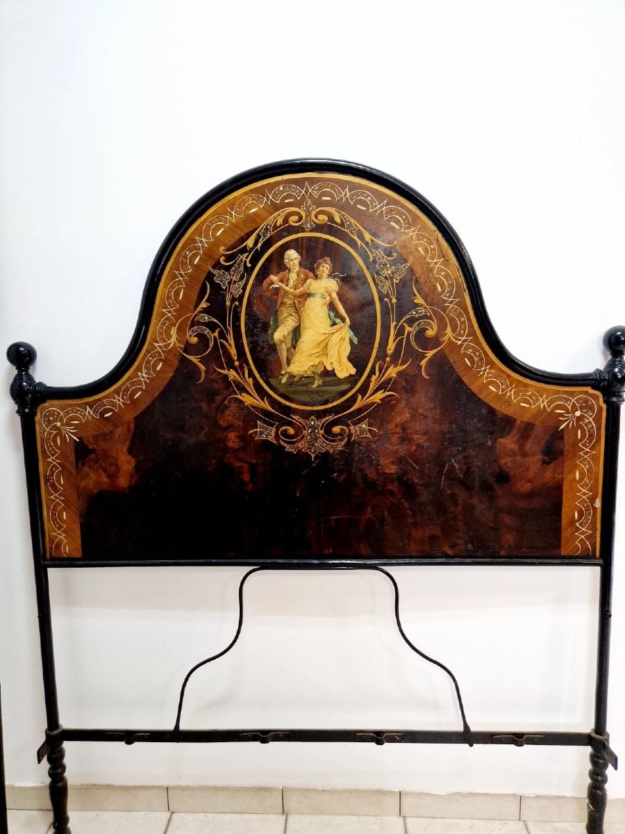 Antique Italian Napoleon III Double Bed-photo-4