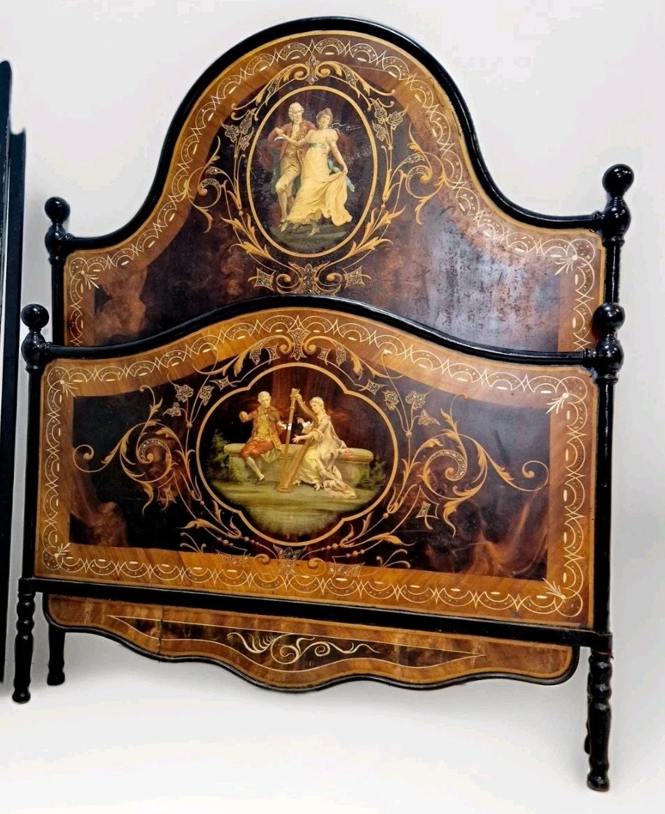 Antique Italian Napoleon III Double Bed-photo-1