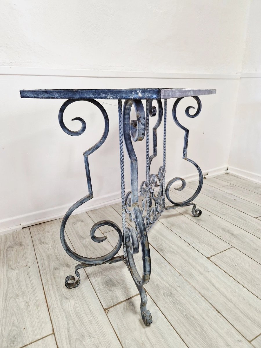 Vintage Metal Console Table-photo-3