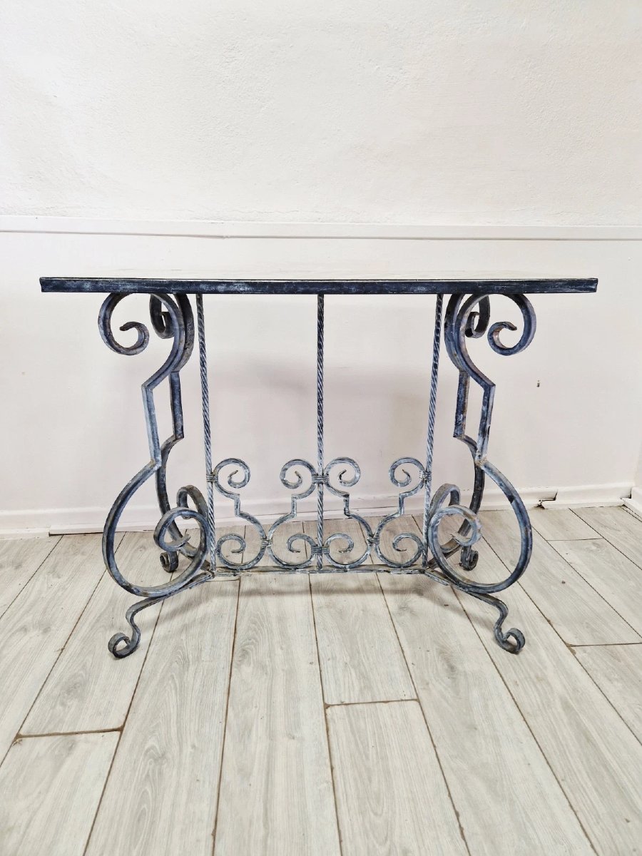Vintage Metal Console Table-photo-5