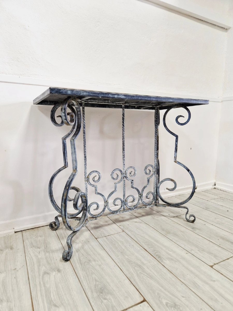 Vintage Metal Console Table-photo-6