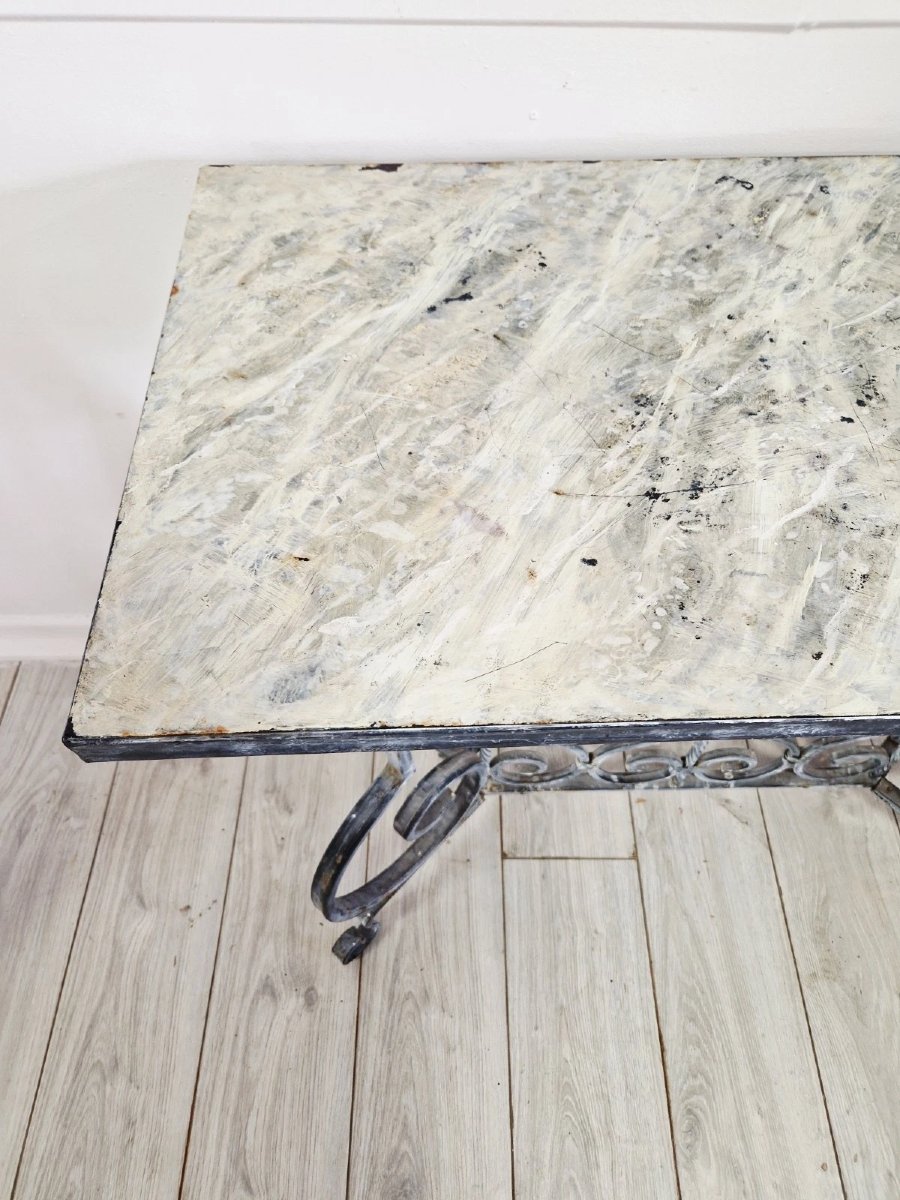 Vintage Metal Console Table-photo-8