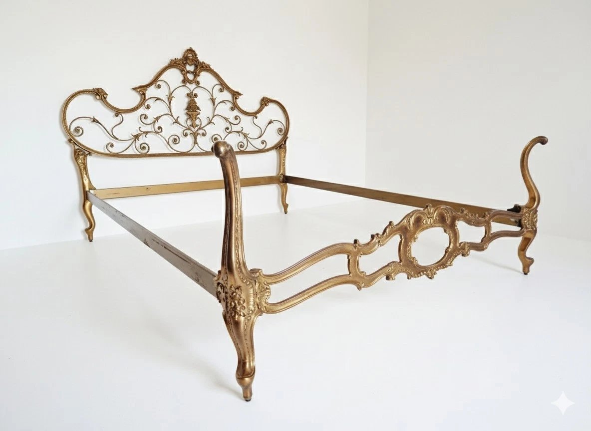 Antique Venetian Style Brass King-size Bed-photo-4