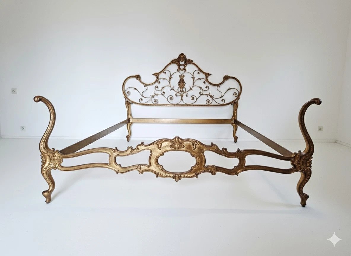 Antique Venetian Style Brass King-size Bed-photo-3