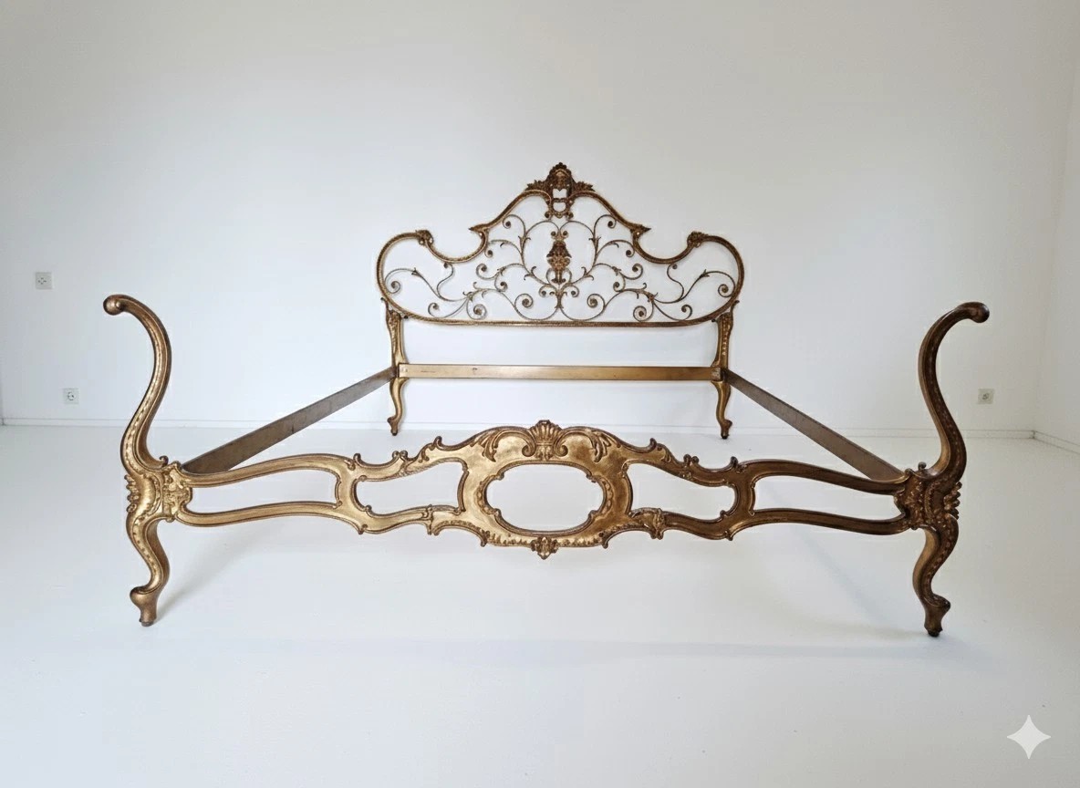 Antique Venetian Style Brass King-size Bed