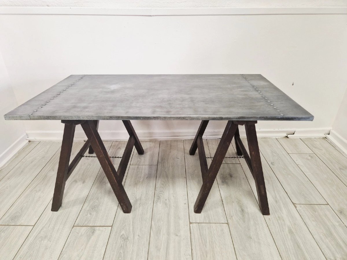 Bureau d'architecte industriel en zinc estampillé AJD-photo-2