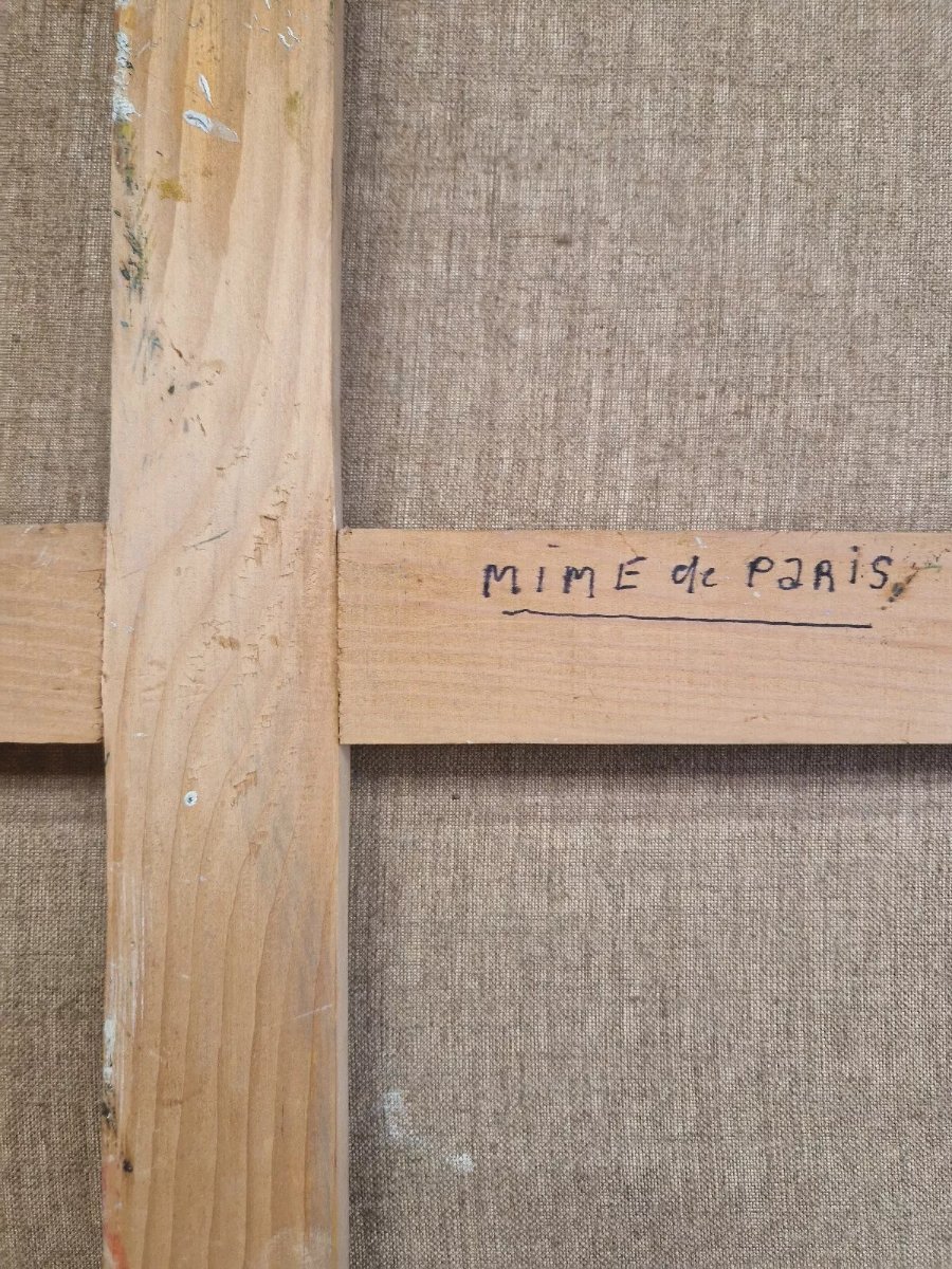 Peinture à l'huile du milieu du XXe siècle, Mme Paris, France-photo-3