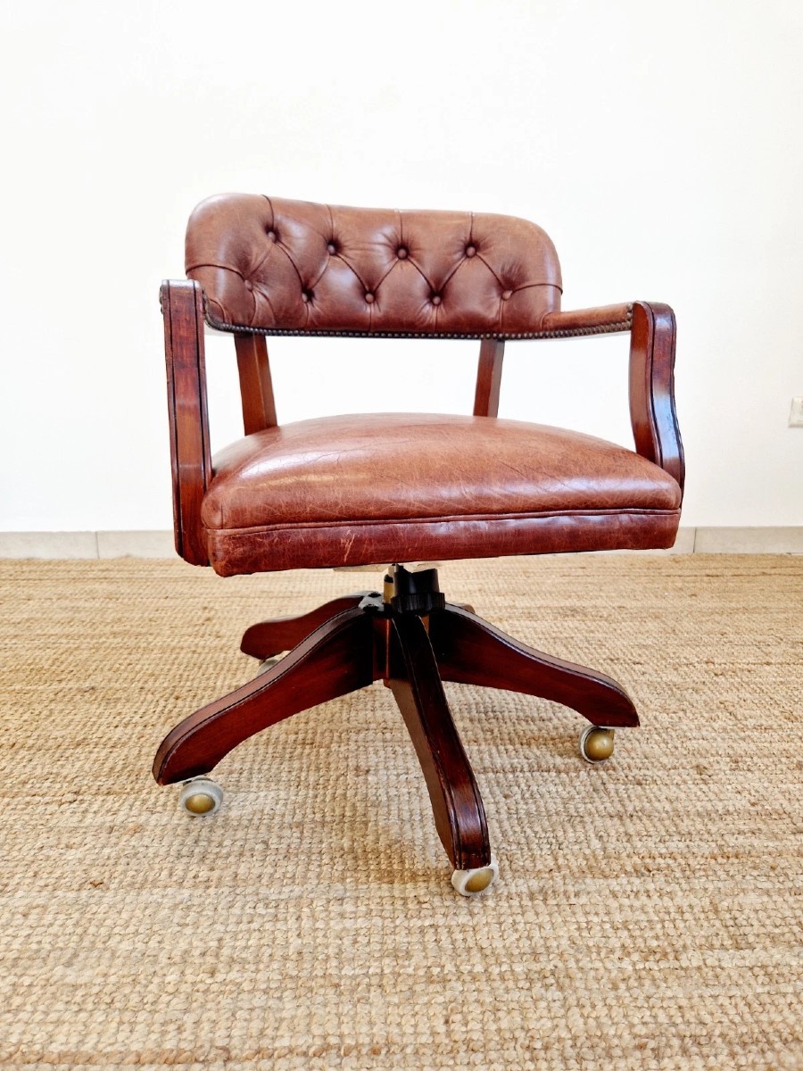 Wade Chesterfield Style Leather Office Chair