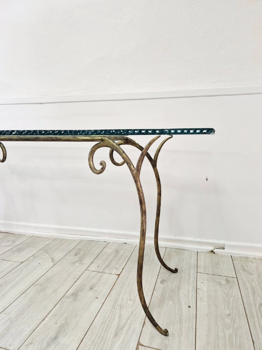 Vintage Console In Glass And Metal-photo-6