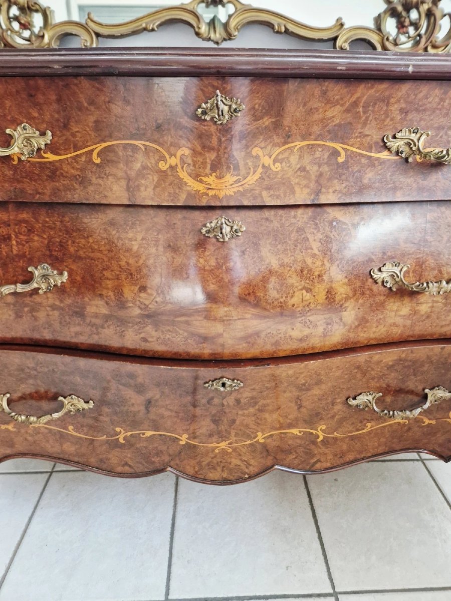 Antique Italian Chest Of Drawers With Gilt Mirror-photo-7