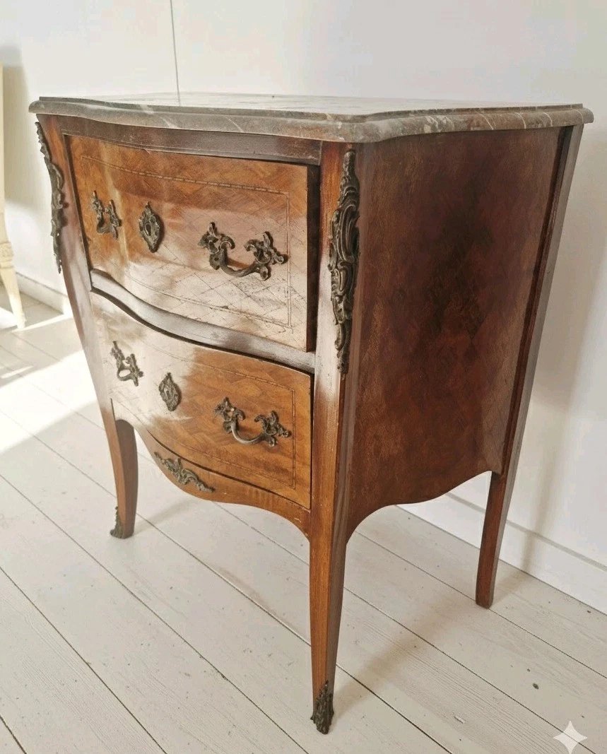 Antique French Louis XV Style Chest Of Drawers-photo-2