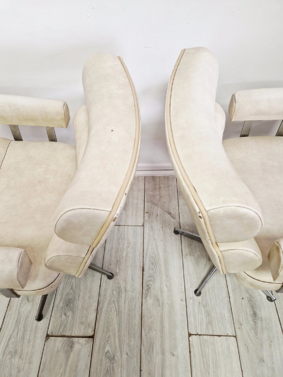 Paire de chaises de barbier italiennes du milieu du siècle-photo-4