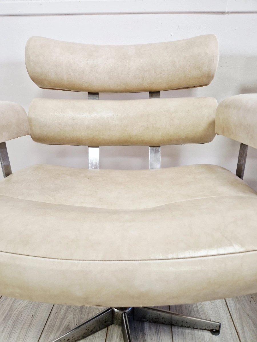 Paire de chaises de barbier italiennes du milieu du siècle-photo-5