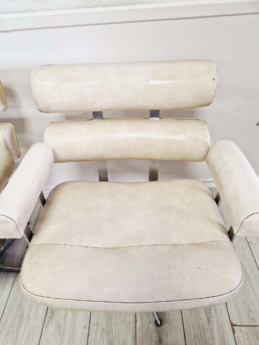 Paire de chaises de barbier italiennes du milieu du siècle-photo-7