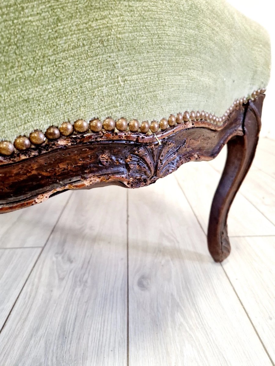 Antique French Chaise Longue Chair Louis XV Style-photo-4