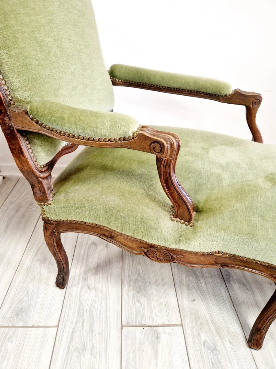Antique French Chaise Longue Chair Louis XV Style-photo-8