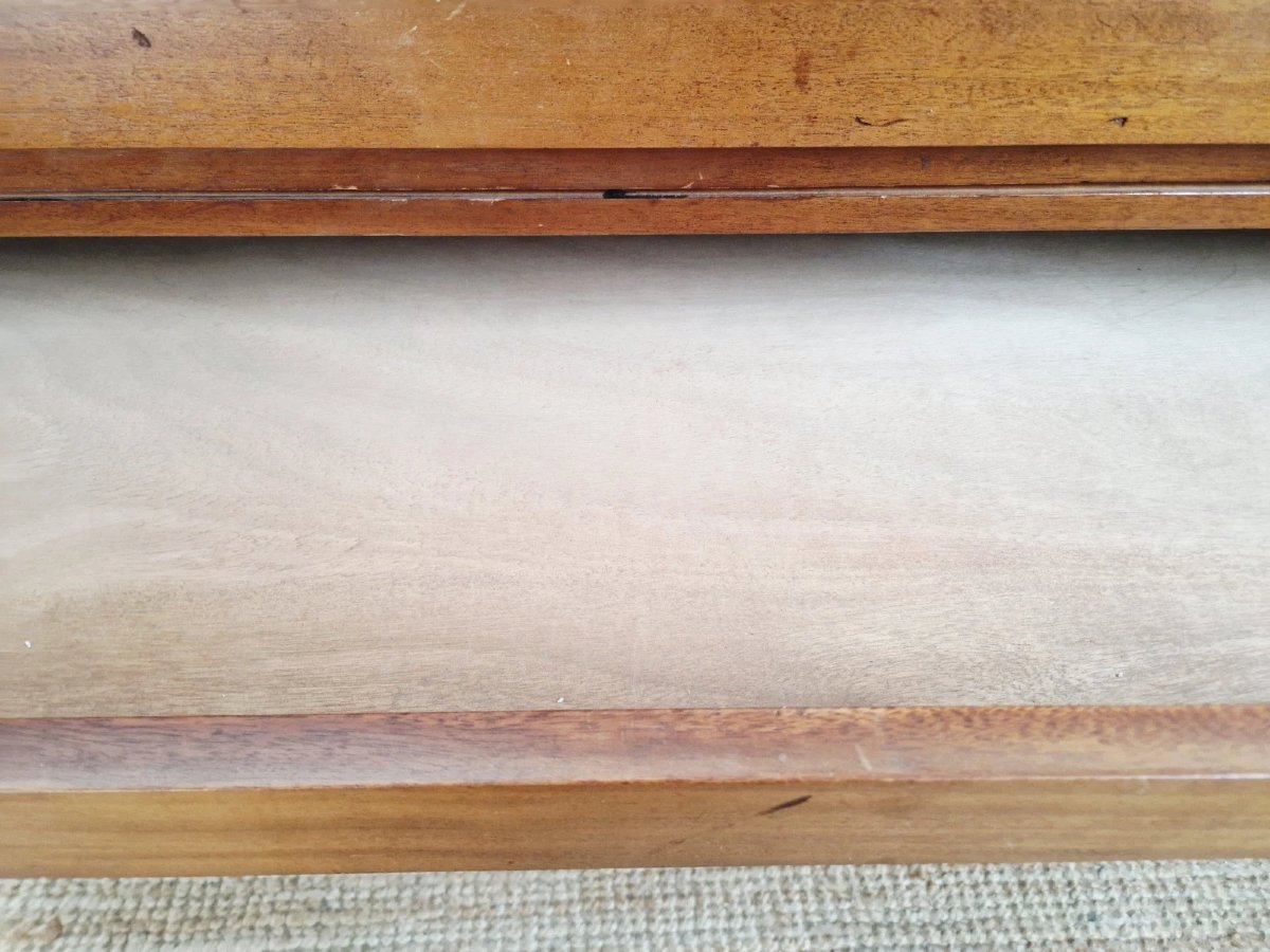 Commode en teck style vintage, style milieu du siècle, avec tiroirs de planification d'architec-photo-7
