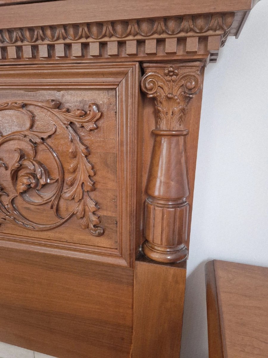 Antique Renaissance-style Bed And Wardrobes, King Size-photo-4