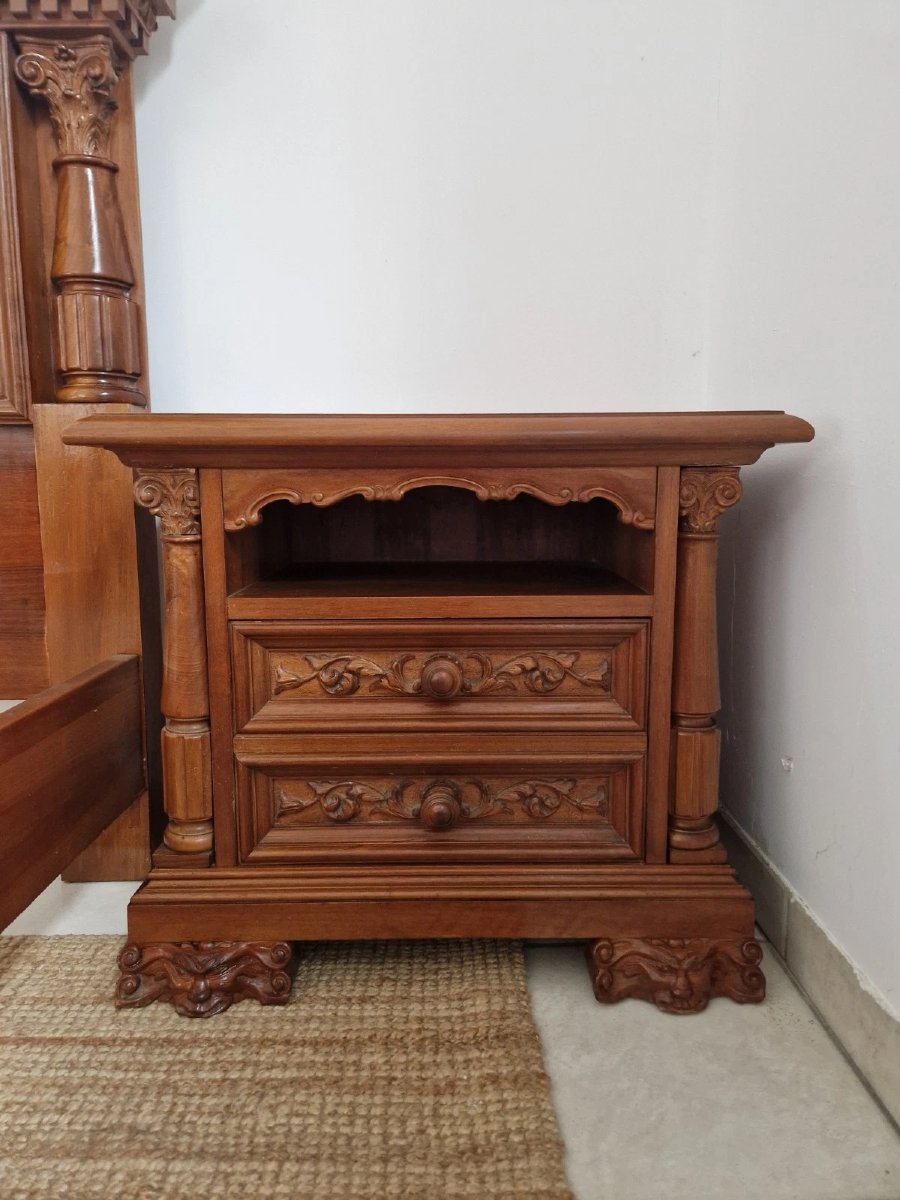 Antique Renaissance-style Bed And Wardrobes, King Size-photo-5