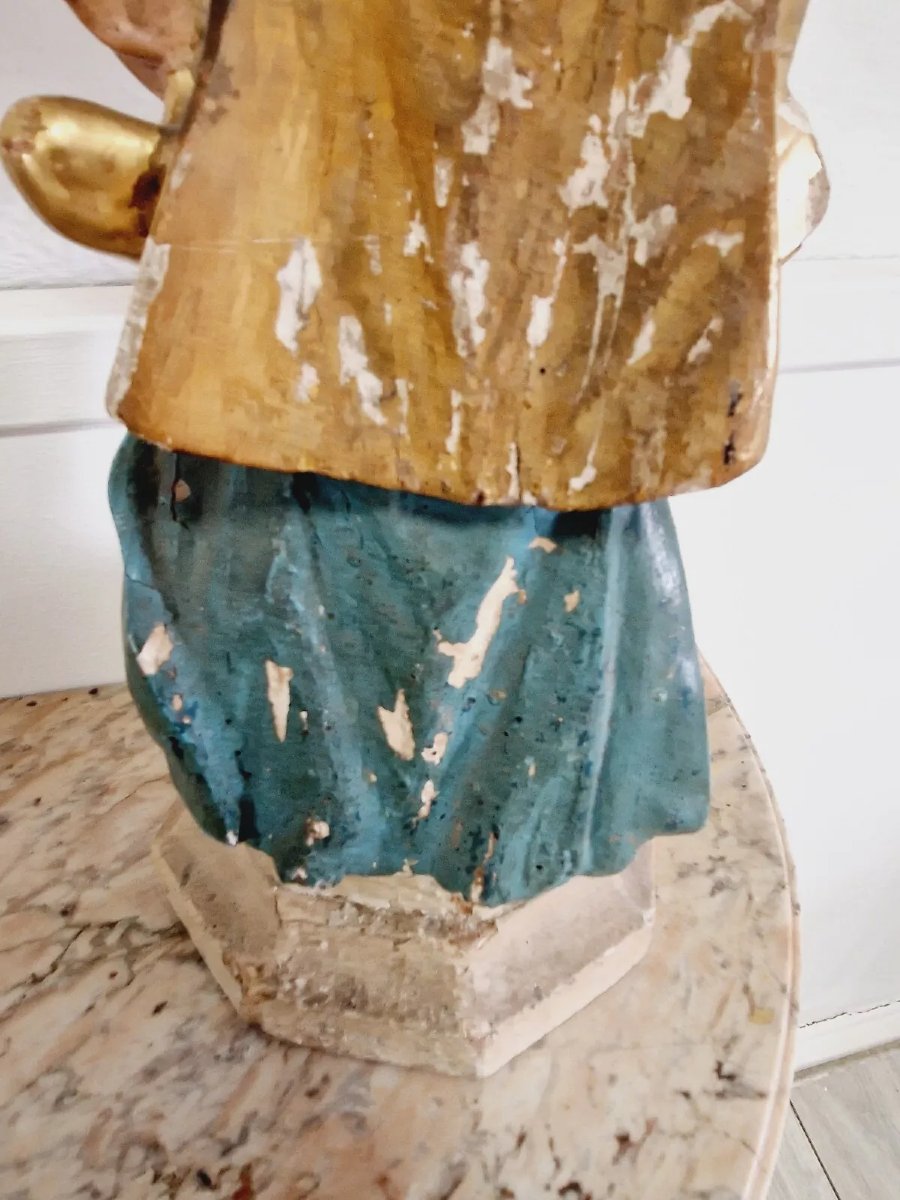 Pair Of Antique French Angel-shaped Torch Holders-photo-3