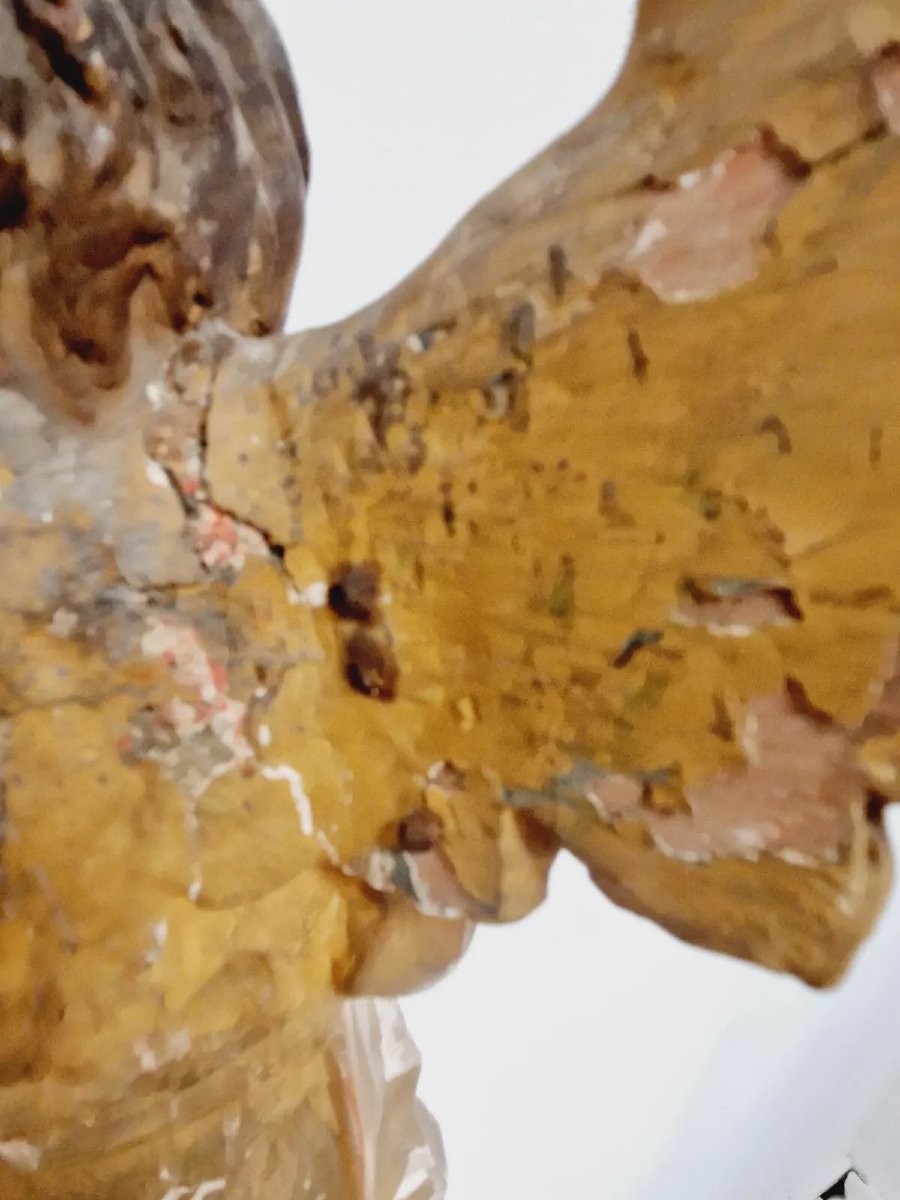 Pair Of Antique French Angel-shaped Torch Holders-photo-4