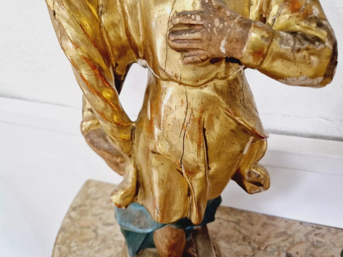 Pair Of Antique French Angel-shaped Torch Holders-photo-4