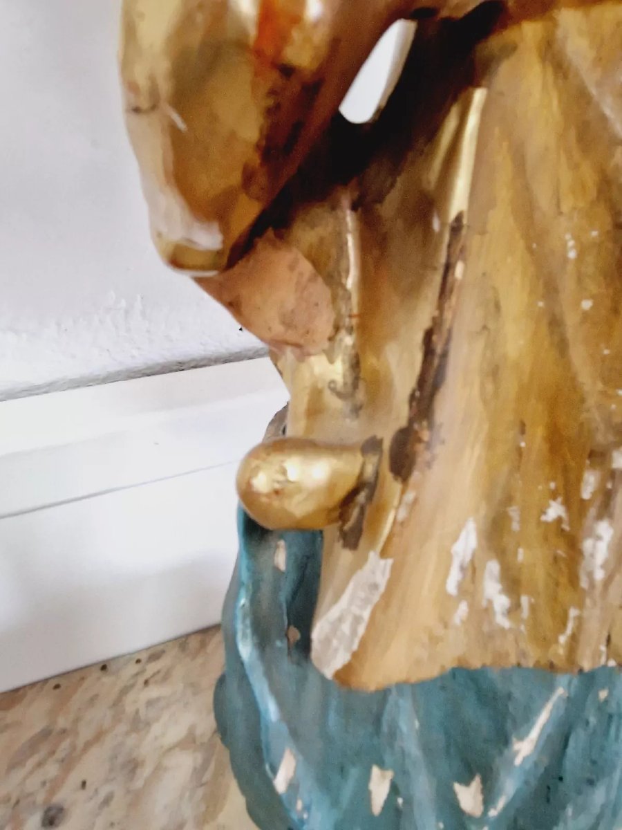 Pair Of Antique French Angel-shaped Torch Holders-photo-6