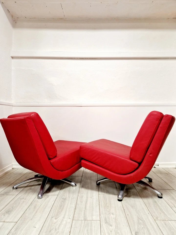 Pair Of Mid-century Style Swivel Chairs By Cajus Maelum For Fjords-photo-3