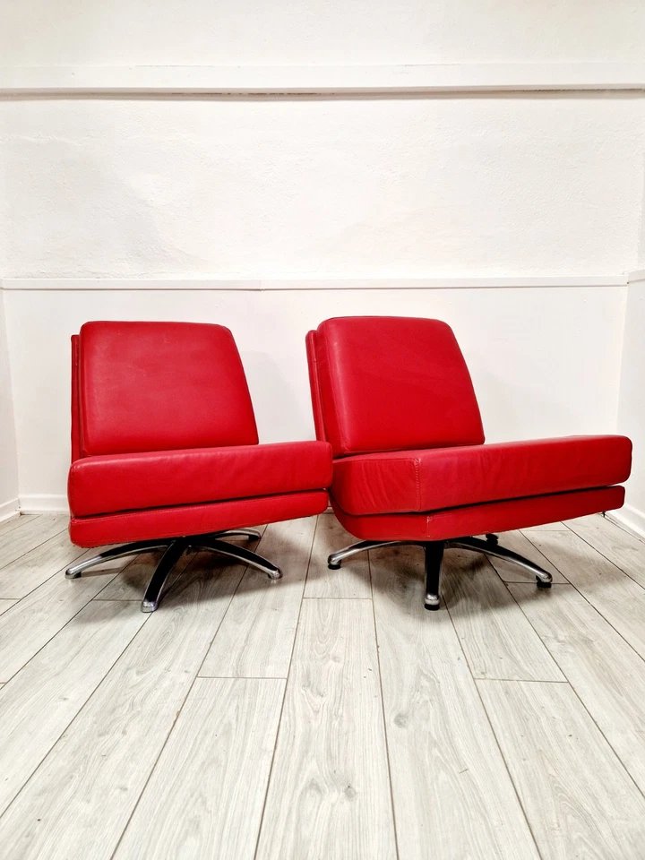Pair Of Mid-century Style Swivel Chairs By Cajus Maelum For Fjords-photo-6