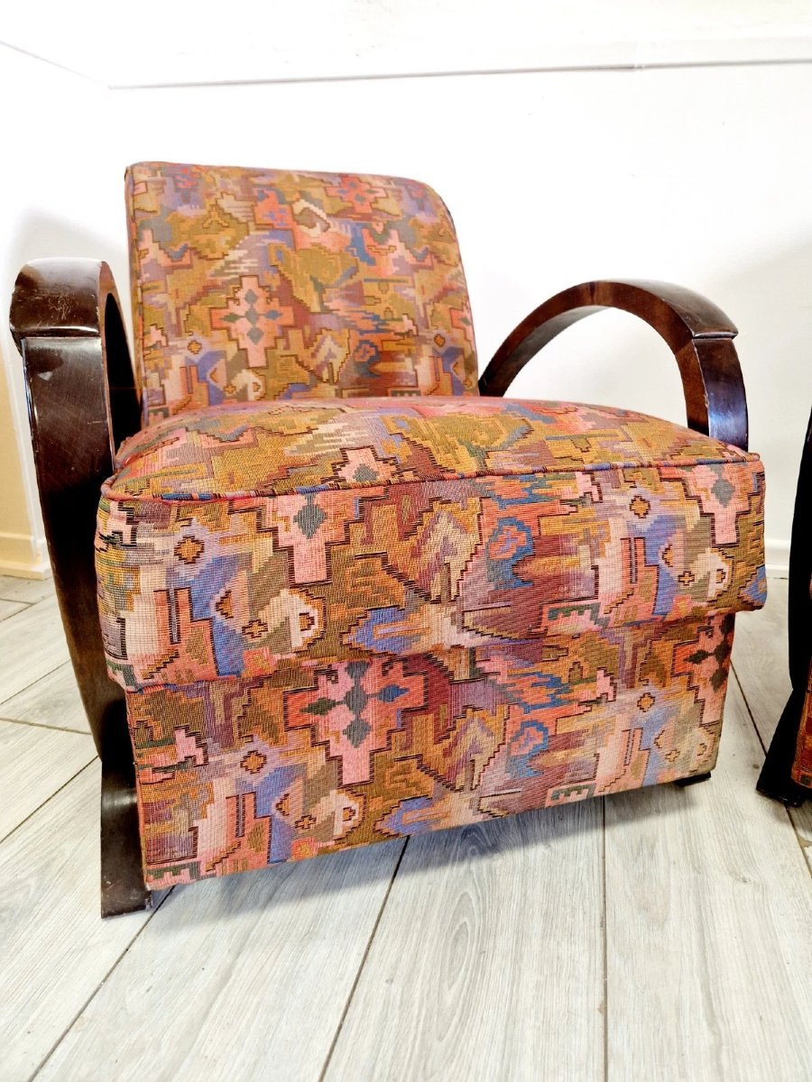 Pair Of Art Deco Armchairs -photo-1