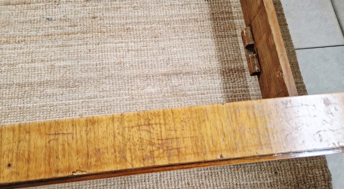 Art Deco King Size Bed In Blond Walnut Burl-photo-6