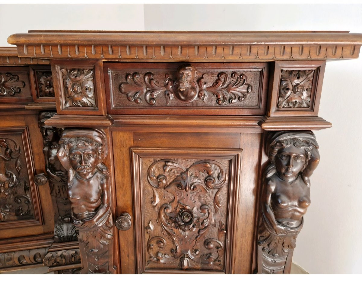 Ensemble de chambre à coucher antique italien Renaissance-photo-2