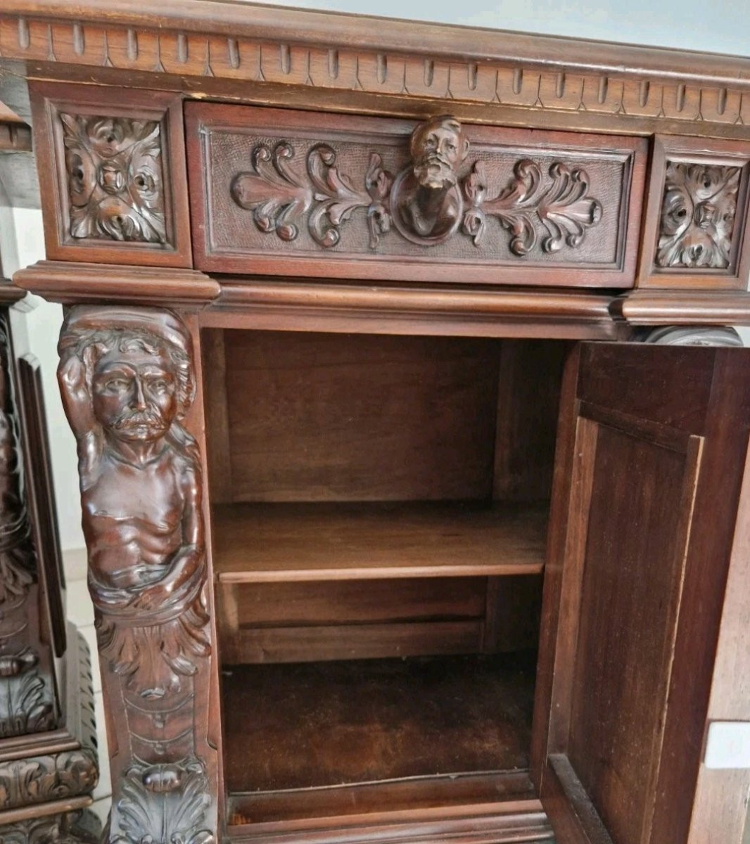 Ensemble de chambre à coucher antique italien Renaissance-photo-8