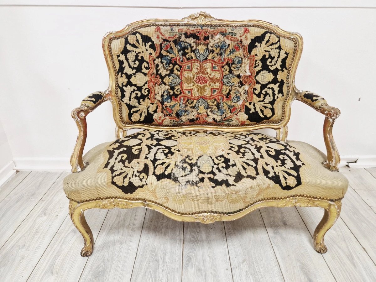 Antique French Louis XV Style Sofa-photo-3