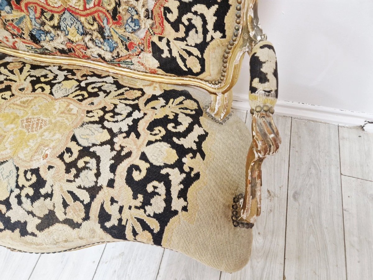 Antique French Louis XV Style Sofa-photo-5