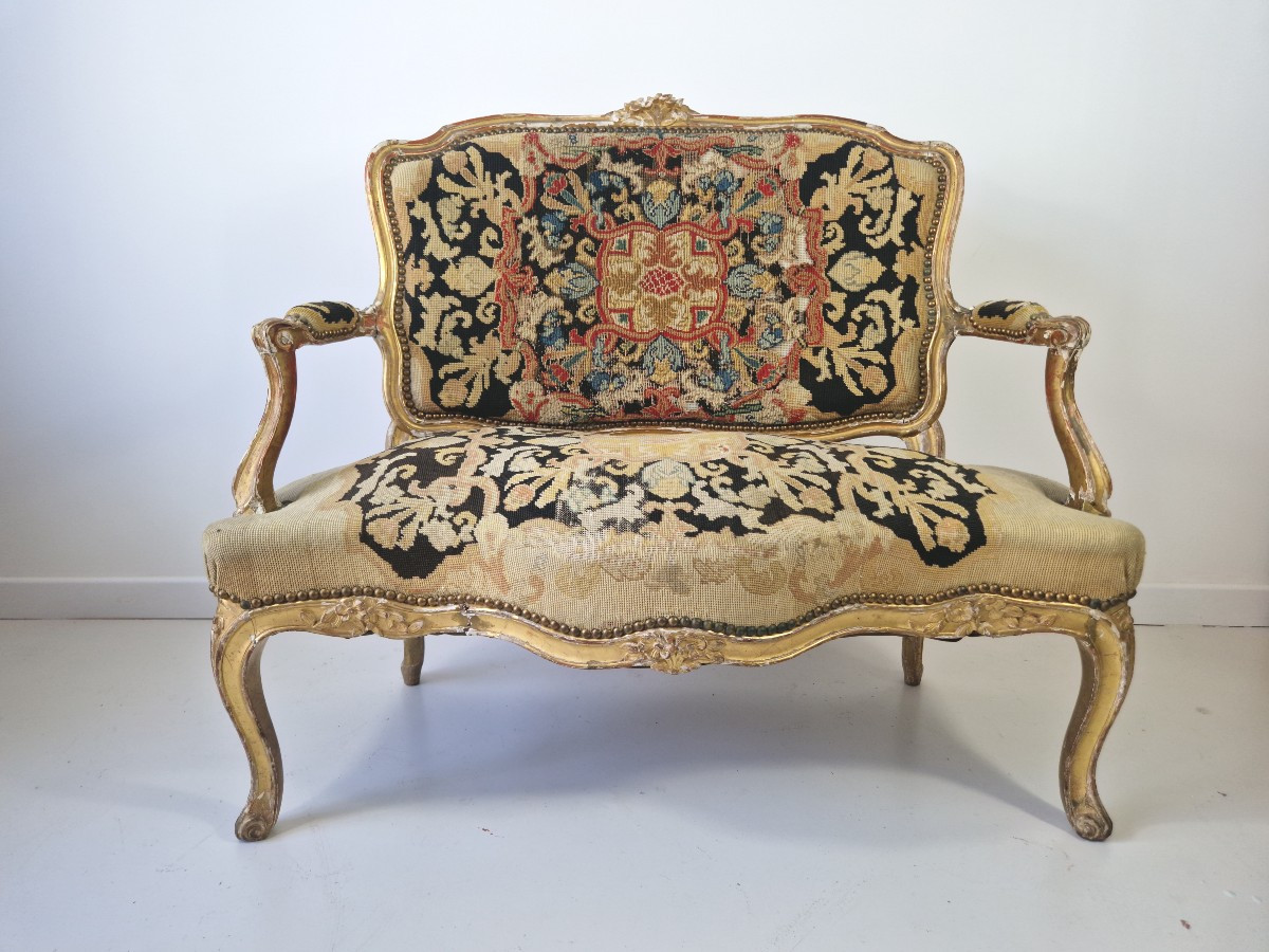 Canapé ancien français de style Louis XV
