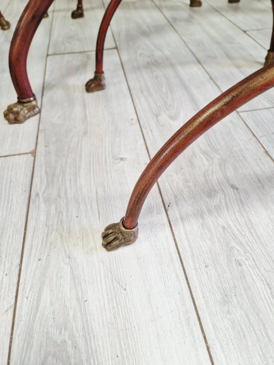 Table de salle à manger provençale vintage et 6 chaises-photo-4