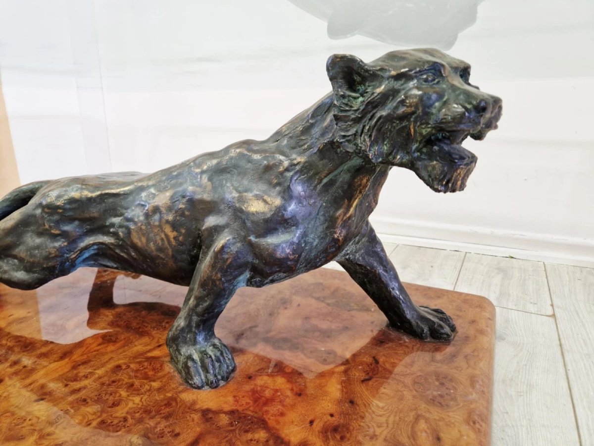 Claude Dallie Designer Coffee Table, Hollywood Regency Style-photo-2