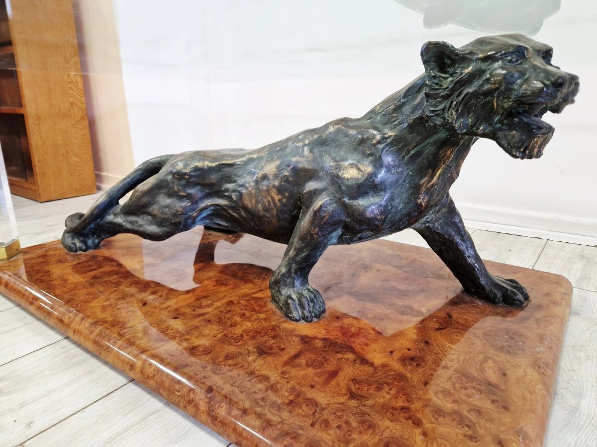 Claude Dallie Designer Coffee Table, Hollywood Regency Style-photo-4