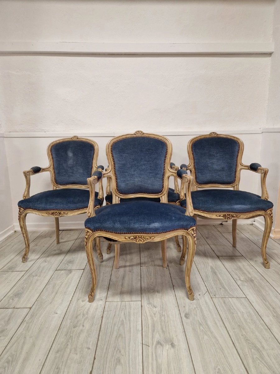 4 chaises de salle à manger françaises anciennes-photo-6