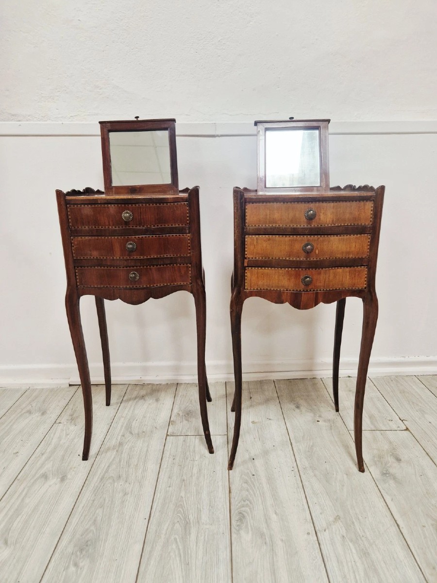 Antique French Louis XV Style Bedside Tables