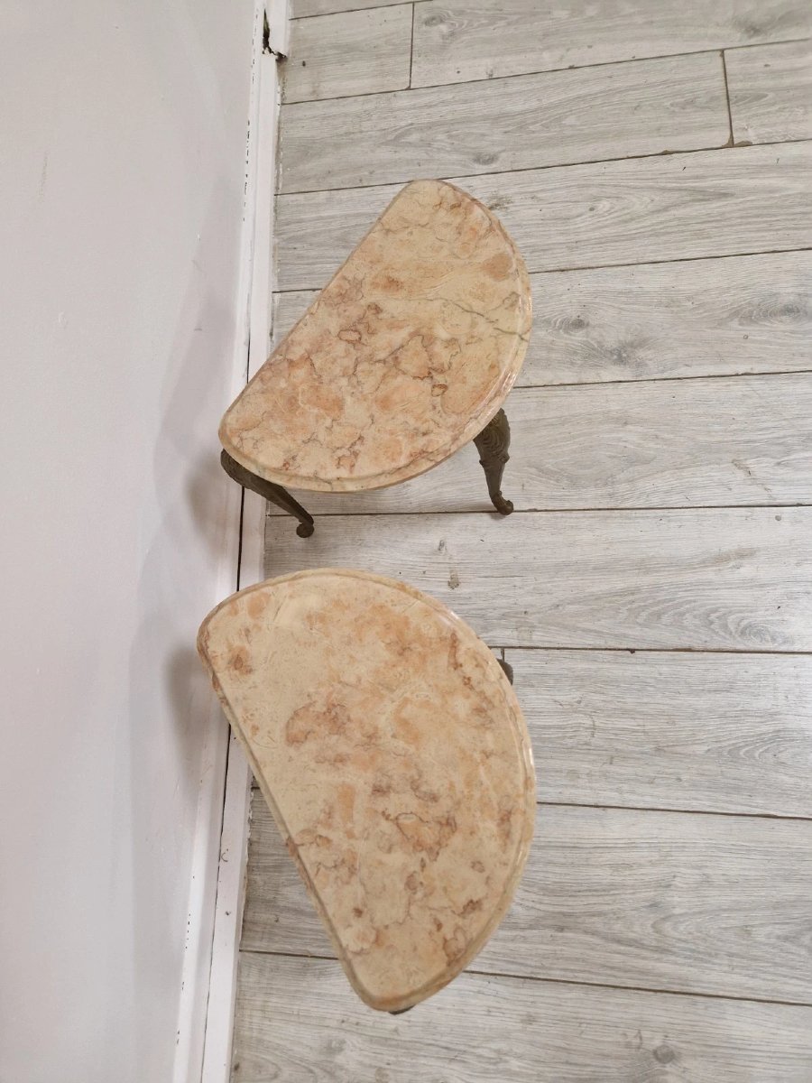 Antique French Bedside Tables With Marble Tops-photo-2