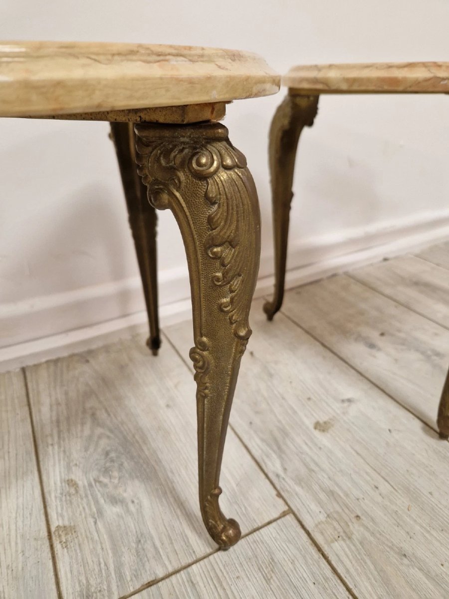 Antique French Bedside Tables With Marble Tops-photo-4