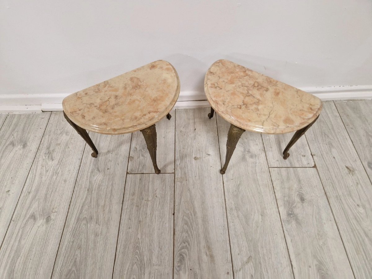 Antique French Bedside Tables With Marble Tops-photo-2