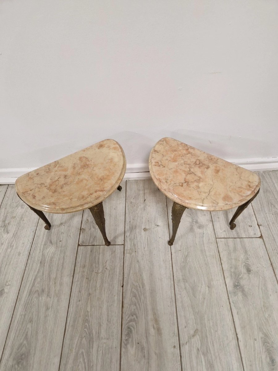 Antique French Bedside Tables With Marble Tops-photo-4