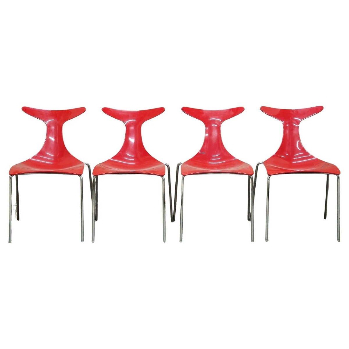 Vintage Stackable Chairs Delfy Design Gino Carollo X 4